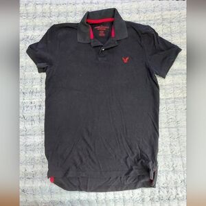 American Eagle Outfitters Black Polo Shirt‎ Medium